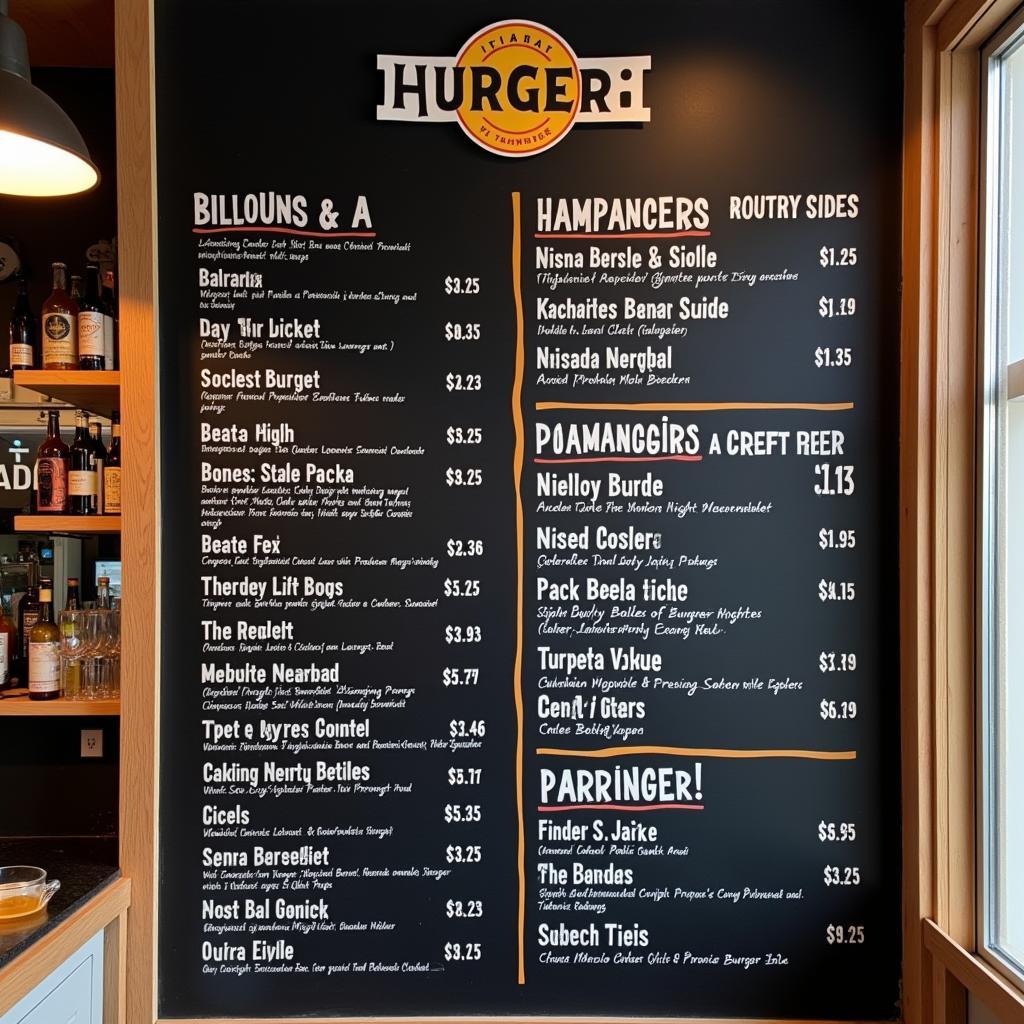 Madrid Home Burger Bar Menu