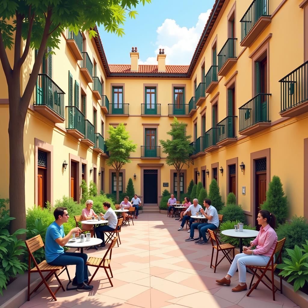 Madrid Homestay Courtyard