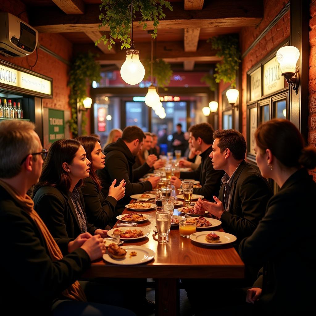 Enjoying tapas at a local bar in Madrid