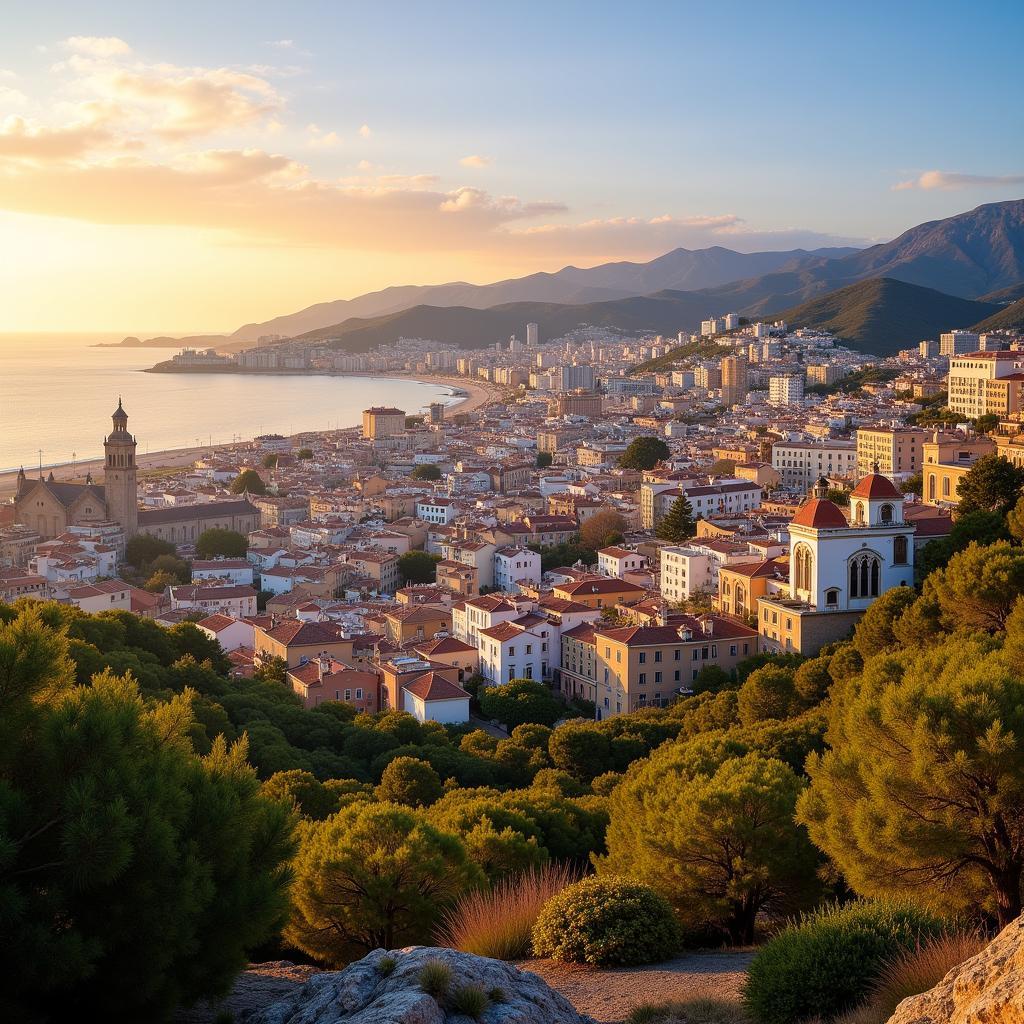 Panoramic view of Malaga cityscape