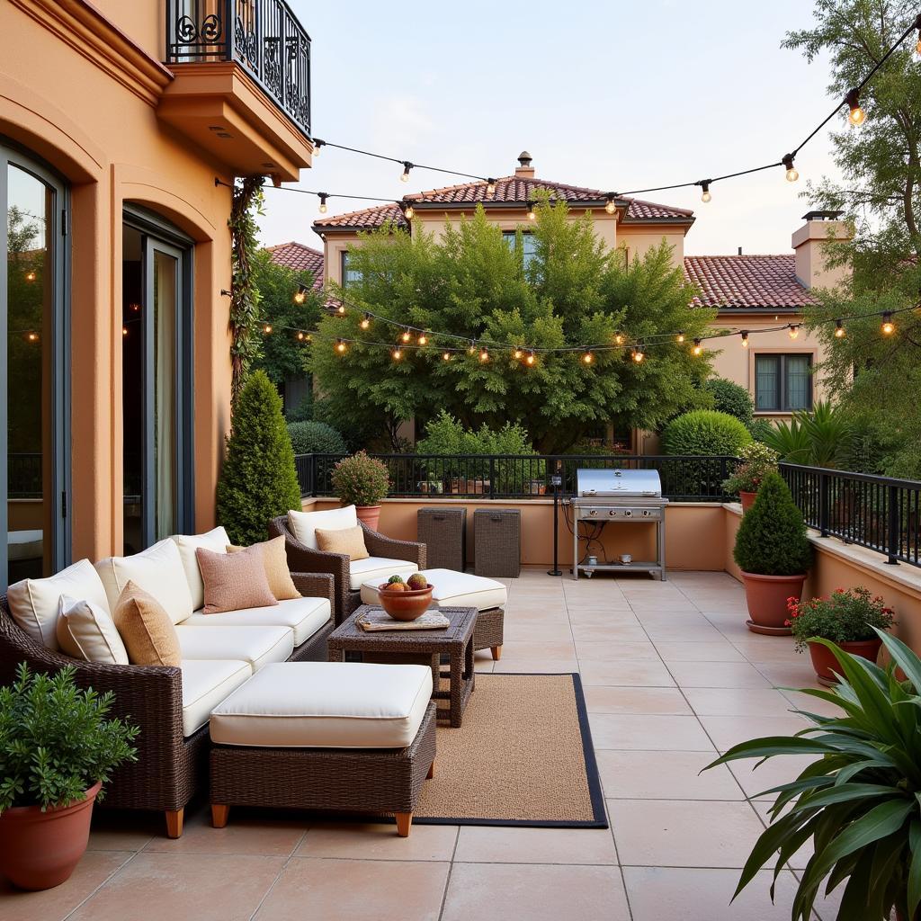 Inviting outdoor terrace staged for a Malaga property