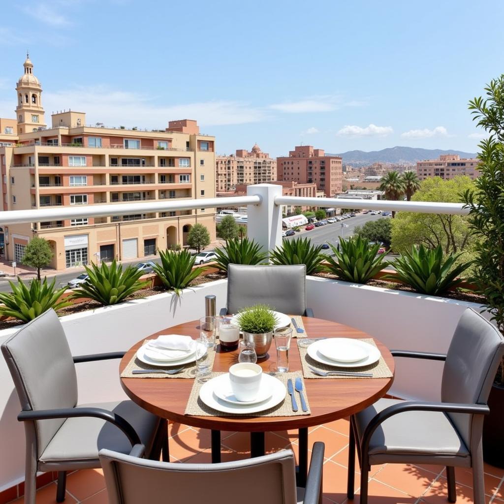 Modern apartment with rooftop terrace overlooking Malaga city center