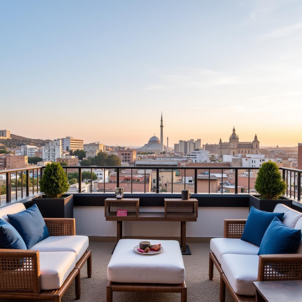 Málaga rooftop terrace with city view