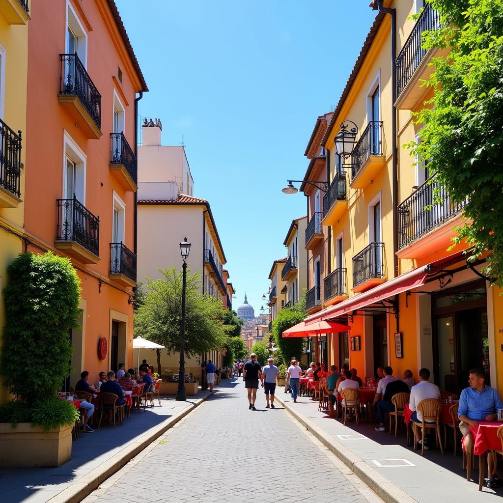 Charming street scene in Malaga near Caleta Homes