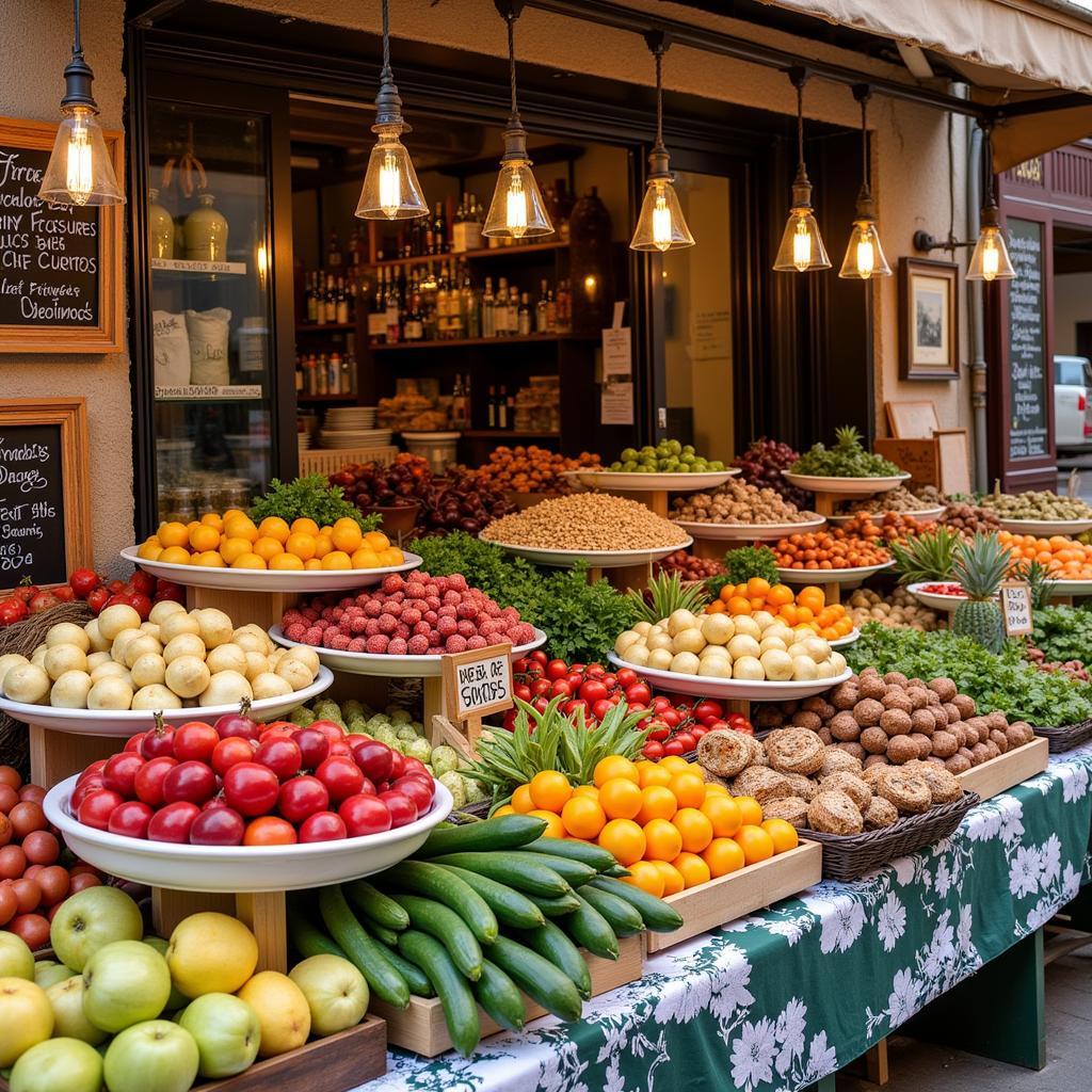 Mallorcan Local Market with Fresh Produce