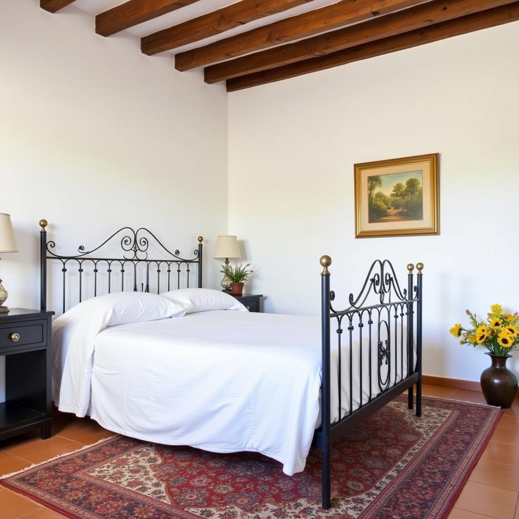 A serene bedroom in a Mallorcan home