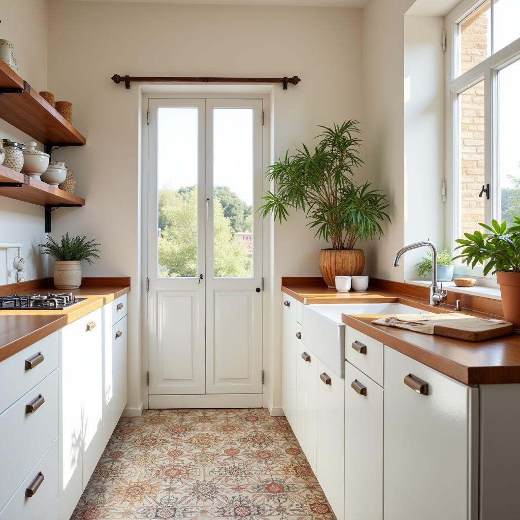 A charming and stylish kitchen in a Mallorcan home