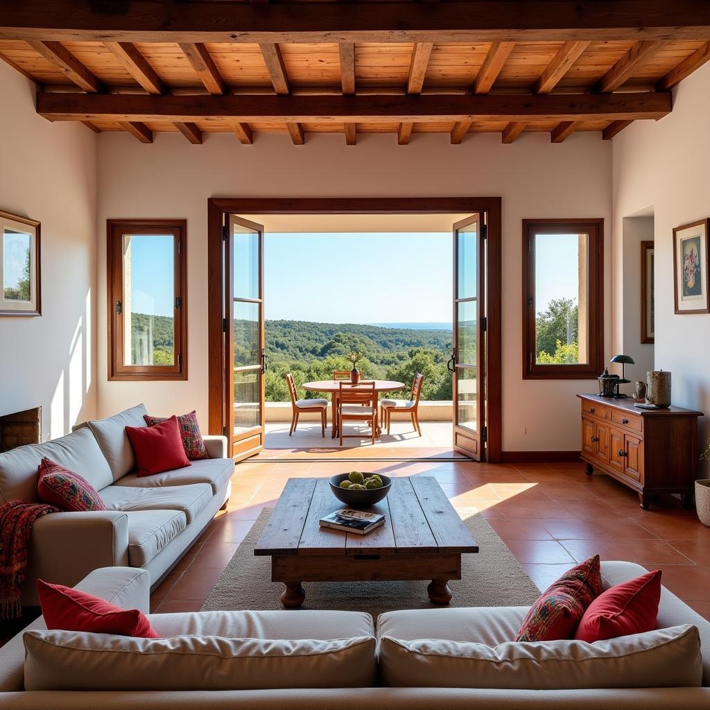 A beautifully styled living room in Mallorca