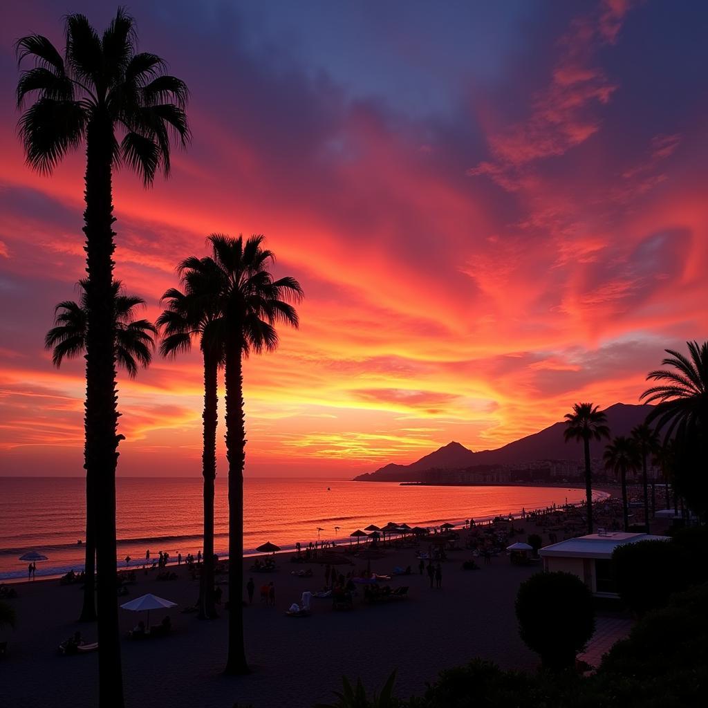 Sunset Over Marbella Beach