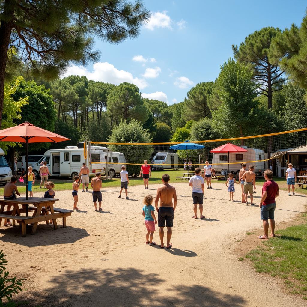 Community activities at a campsite in Maresme