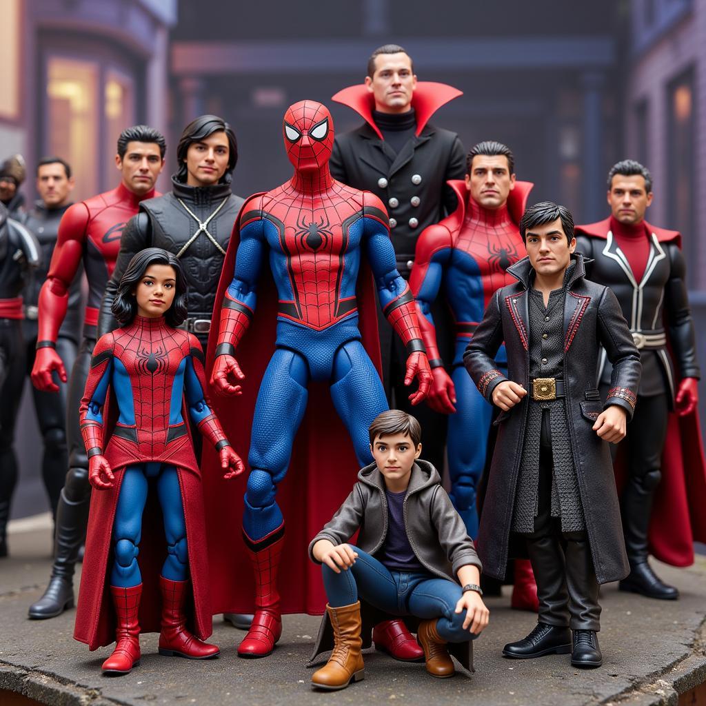 Marvel Legends No Way Home figures on display