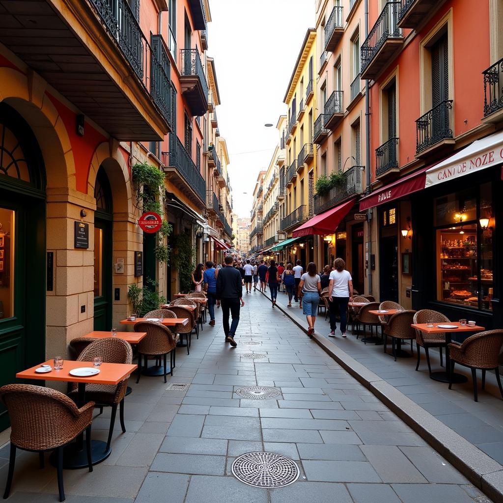 Bustling streets surrounding Mecedora Kave Home