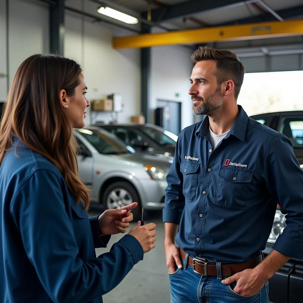 Mechanic in Spanish Garage