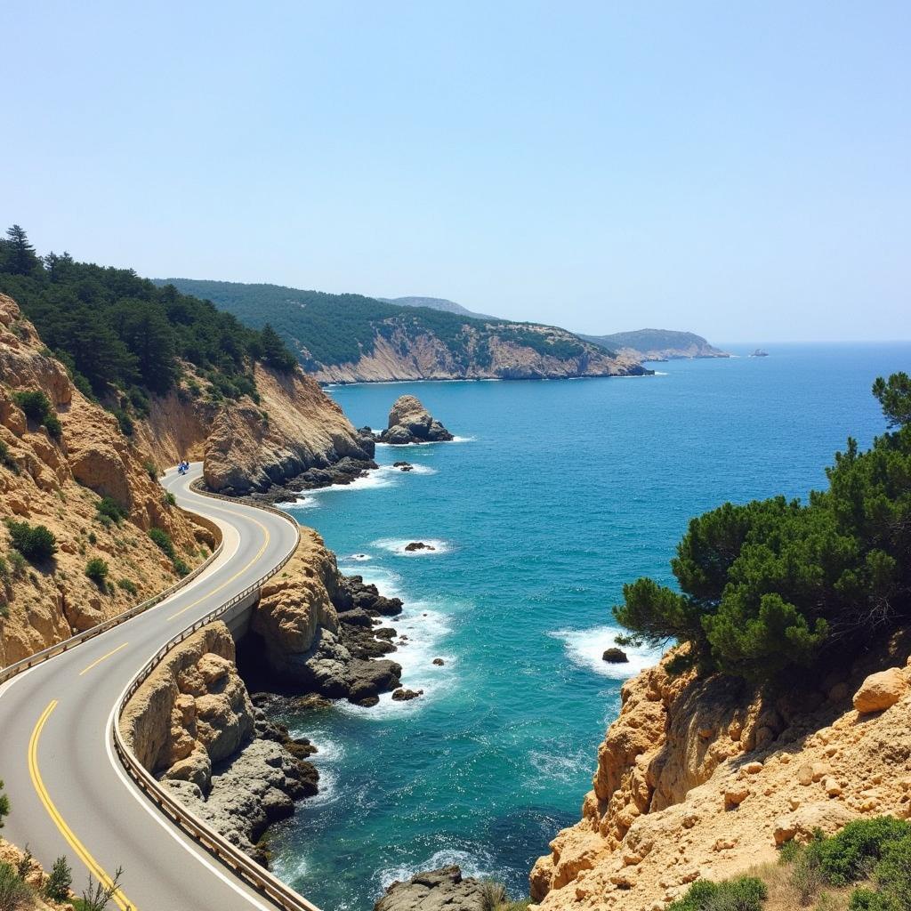  Scenic coastal road on Menorca Island 