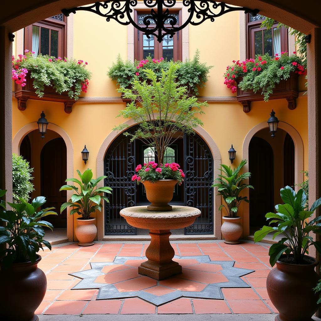 A traditional Spanish courtyard in Mesa Centro