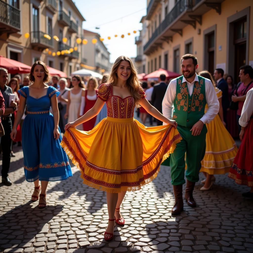  Lively street scene during a festival in Miranda de Ebro 