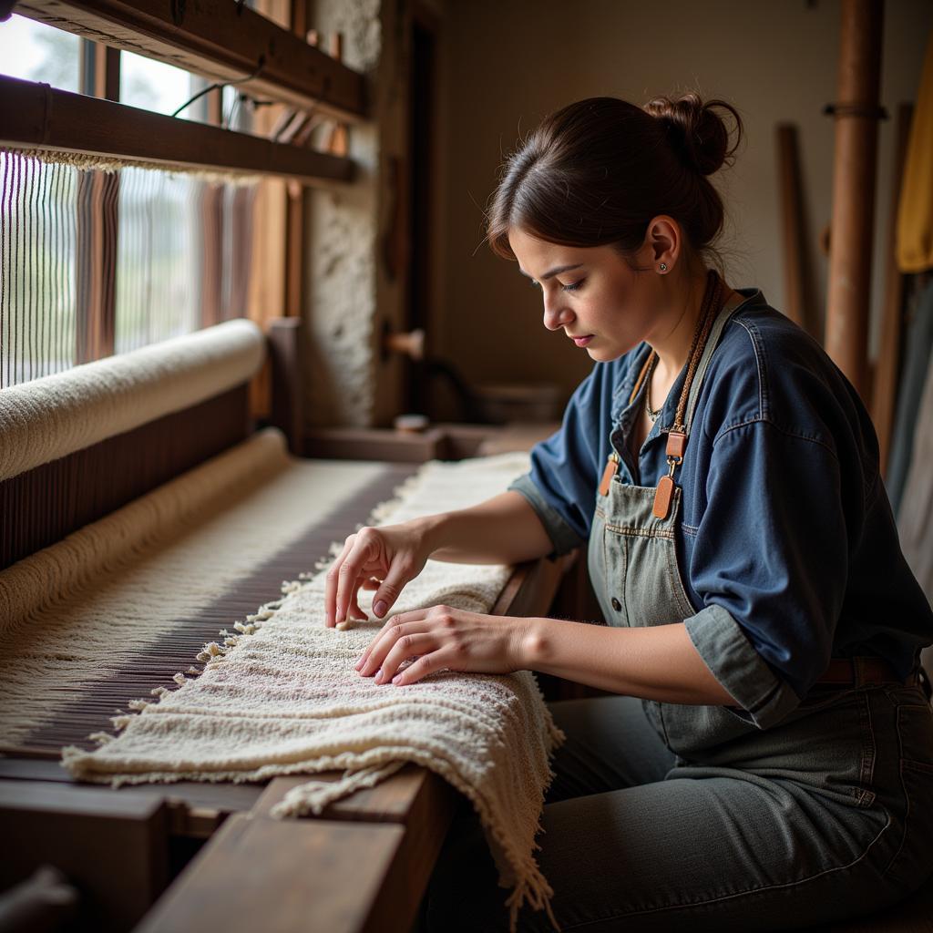 Skilled Mistral Artisans Creating Home Textiles