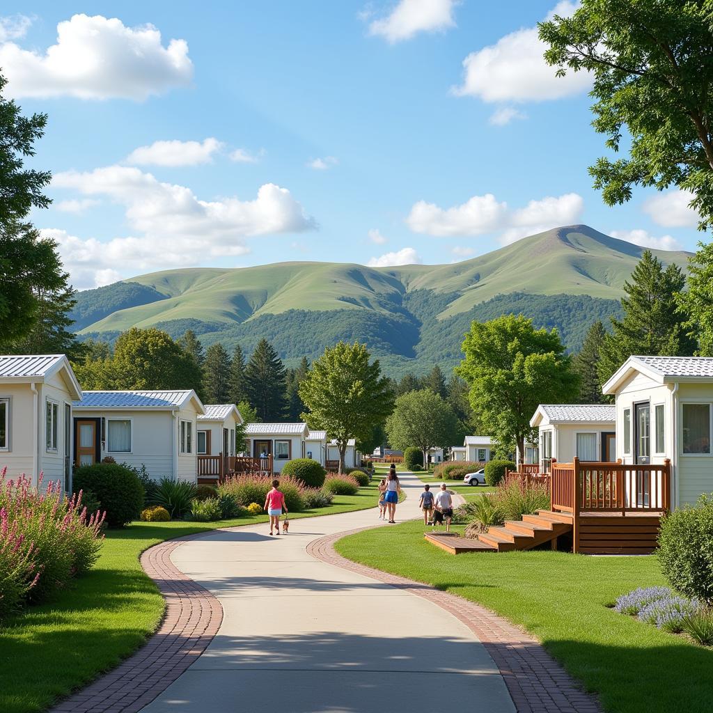 Scenic Mobile Home Park in Porriño, Spain