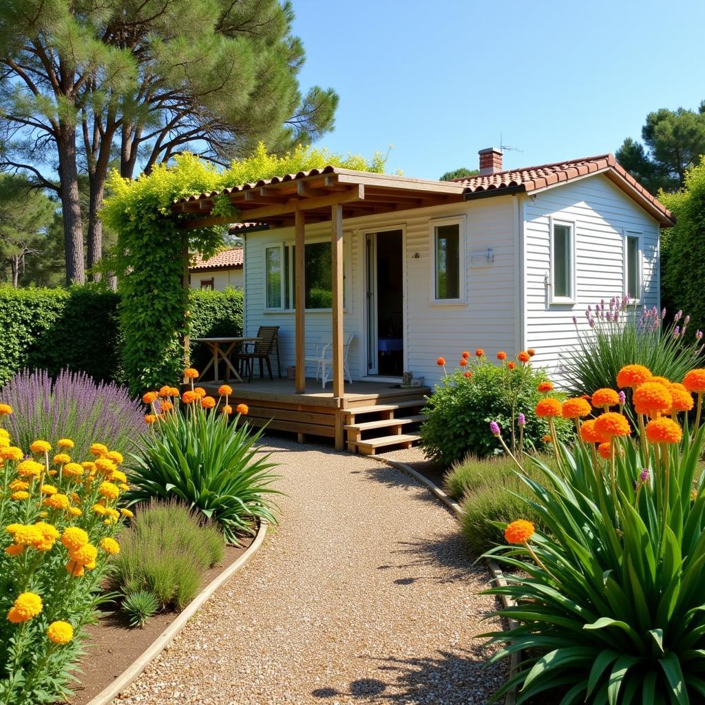 Mobile home exterior in Brenes