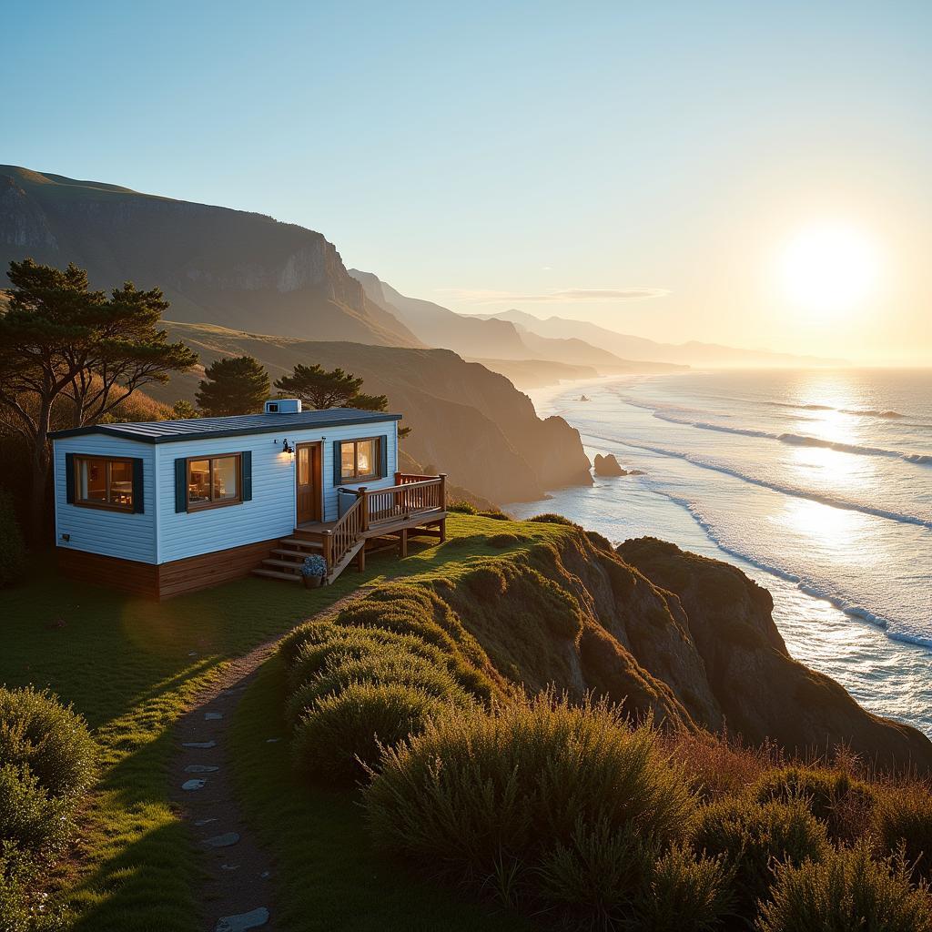 Mobile home overlooking the Galician coast