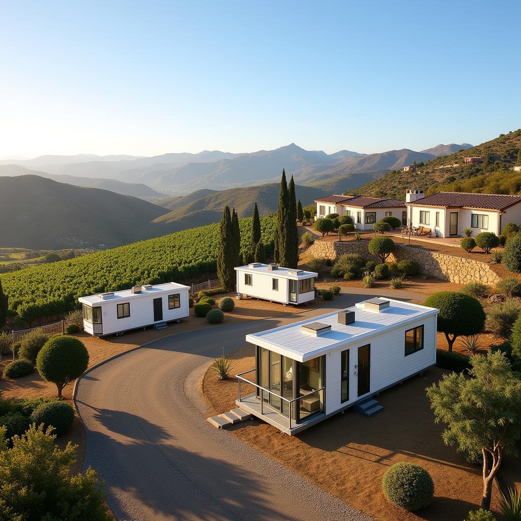 Scenic mobile home plots nestled in the Spanish countryside