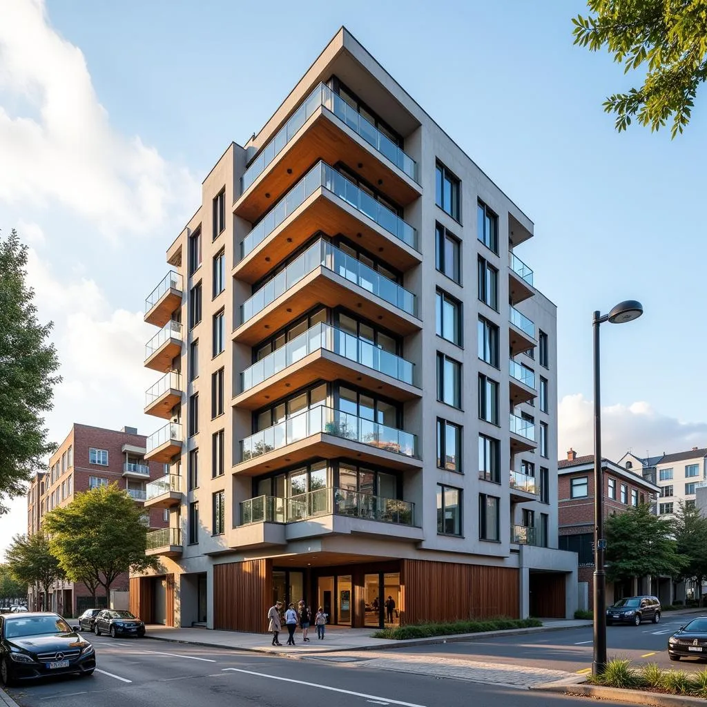 Modern Apartment Building in Canterbury City Center