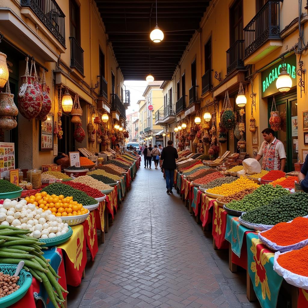 Bustling local market in Murcia