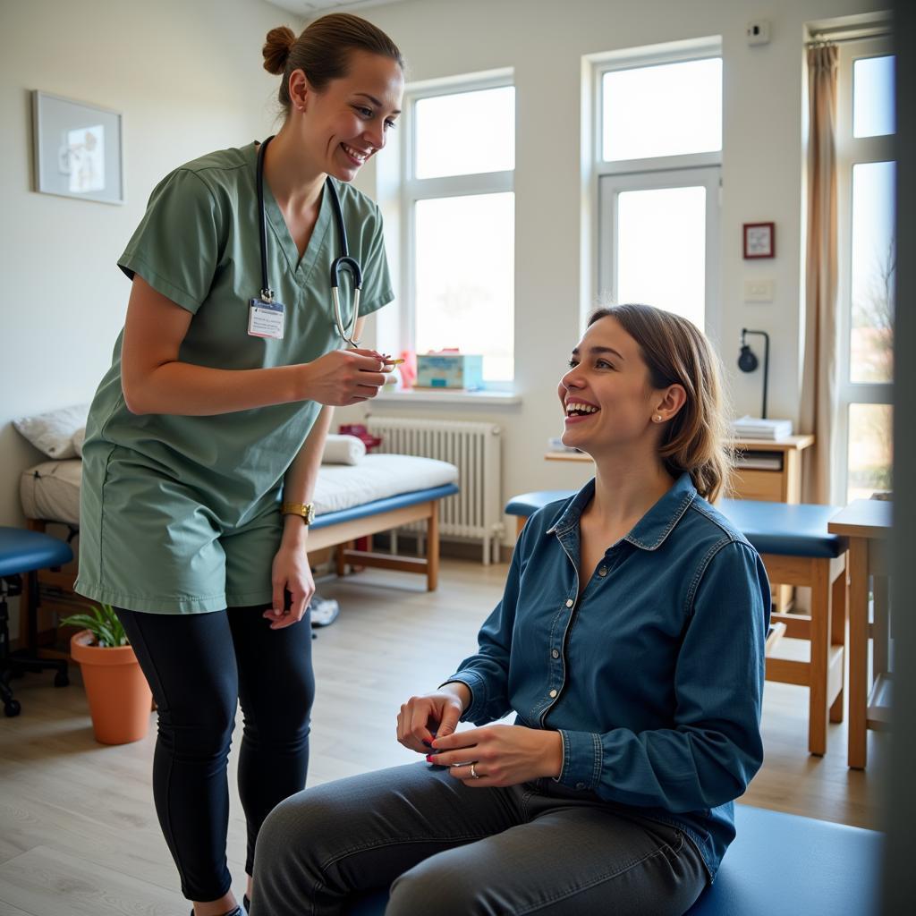 A therapist working with a patient at Neurocare Home Mieses