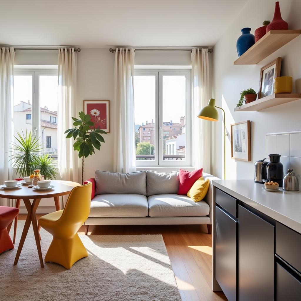 The stylish interior of New Home Urgell apartment