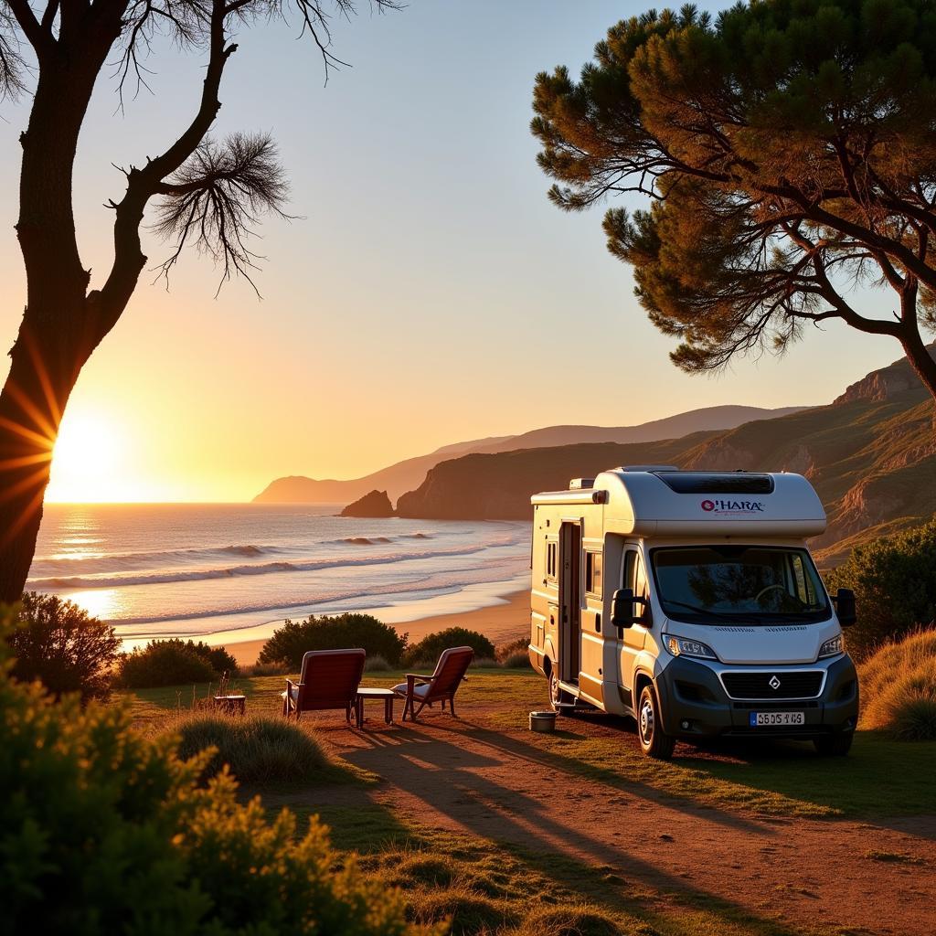 O'Hara Mobile Home Parked Near a Spanish Beach