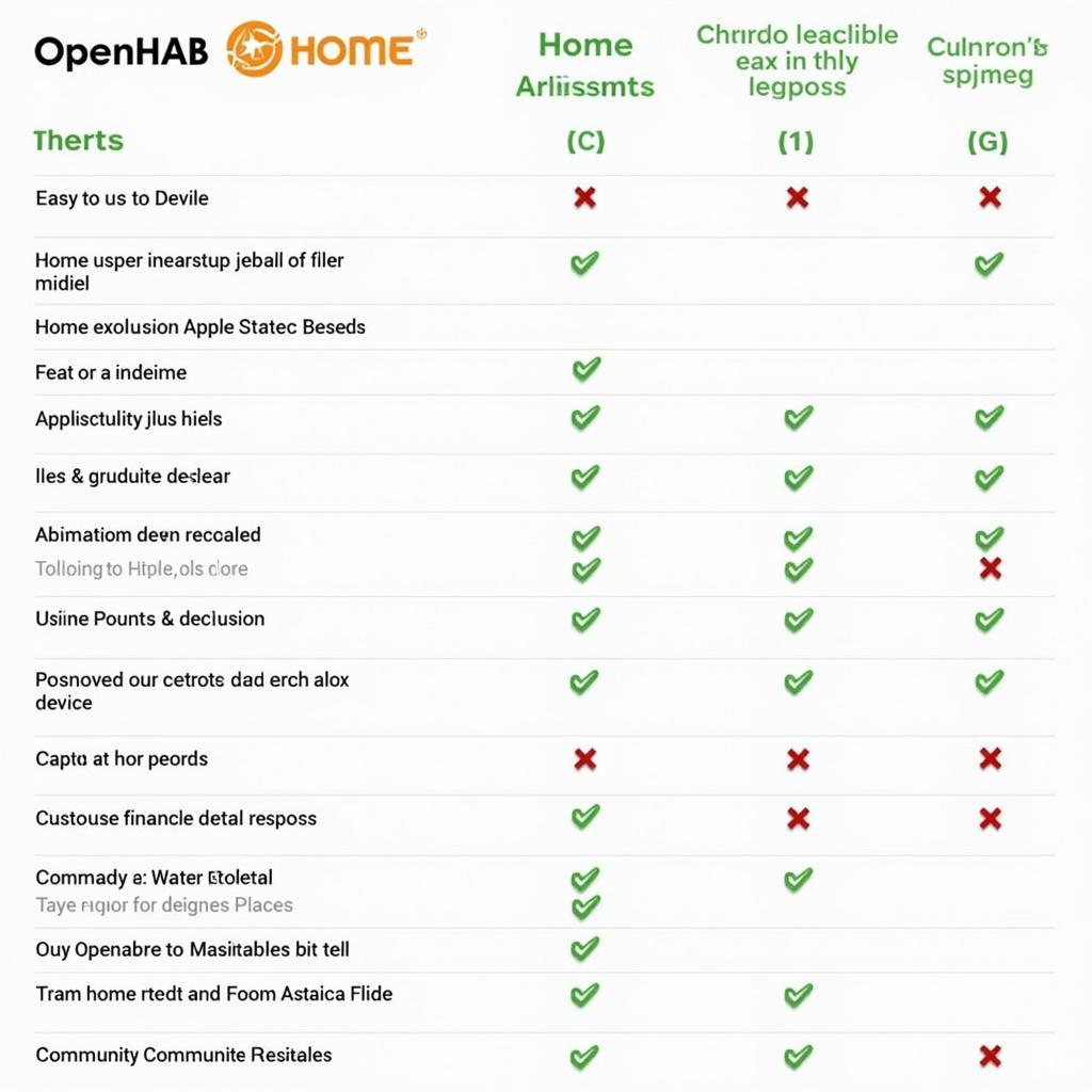 OpenHAB vs Home Assistant comparison table