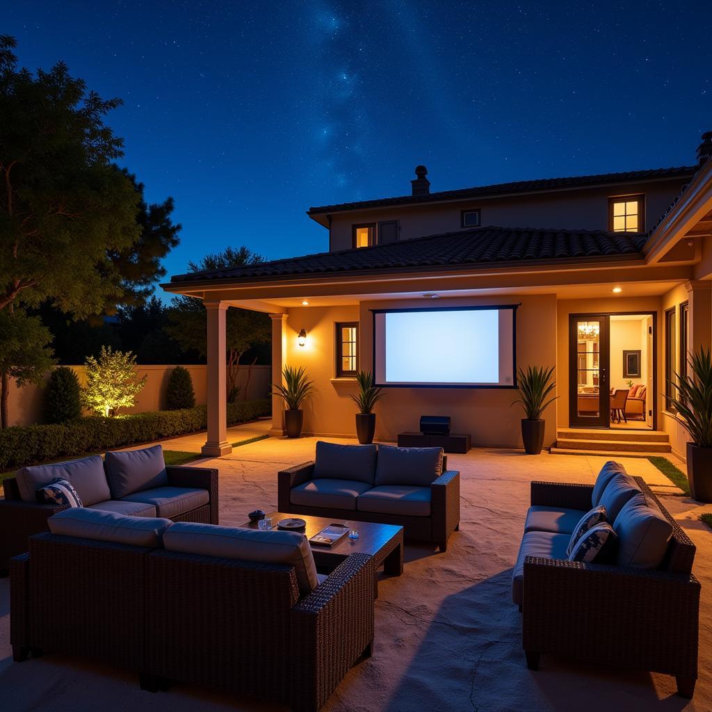 Outdoor cinema under the stars