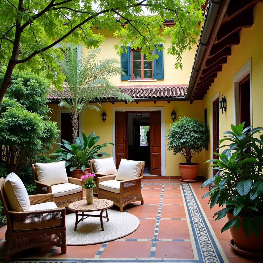 Charming courtyard of a Palermo home hotel