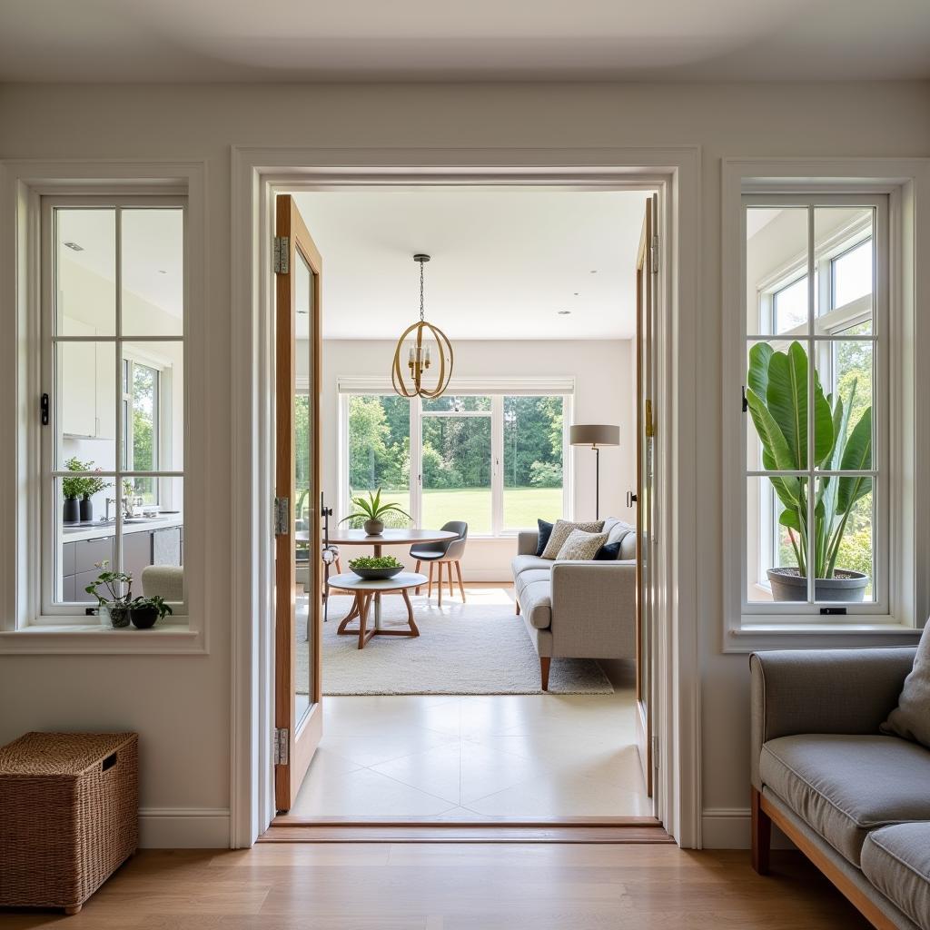  Bright and airy open-plan living space inside a modern park home