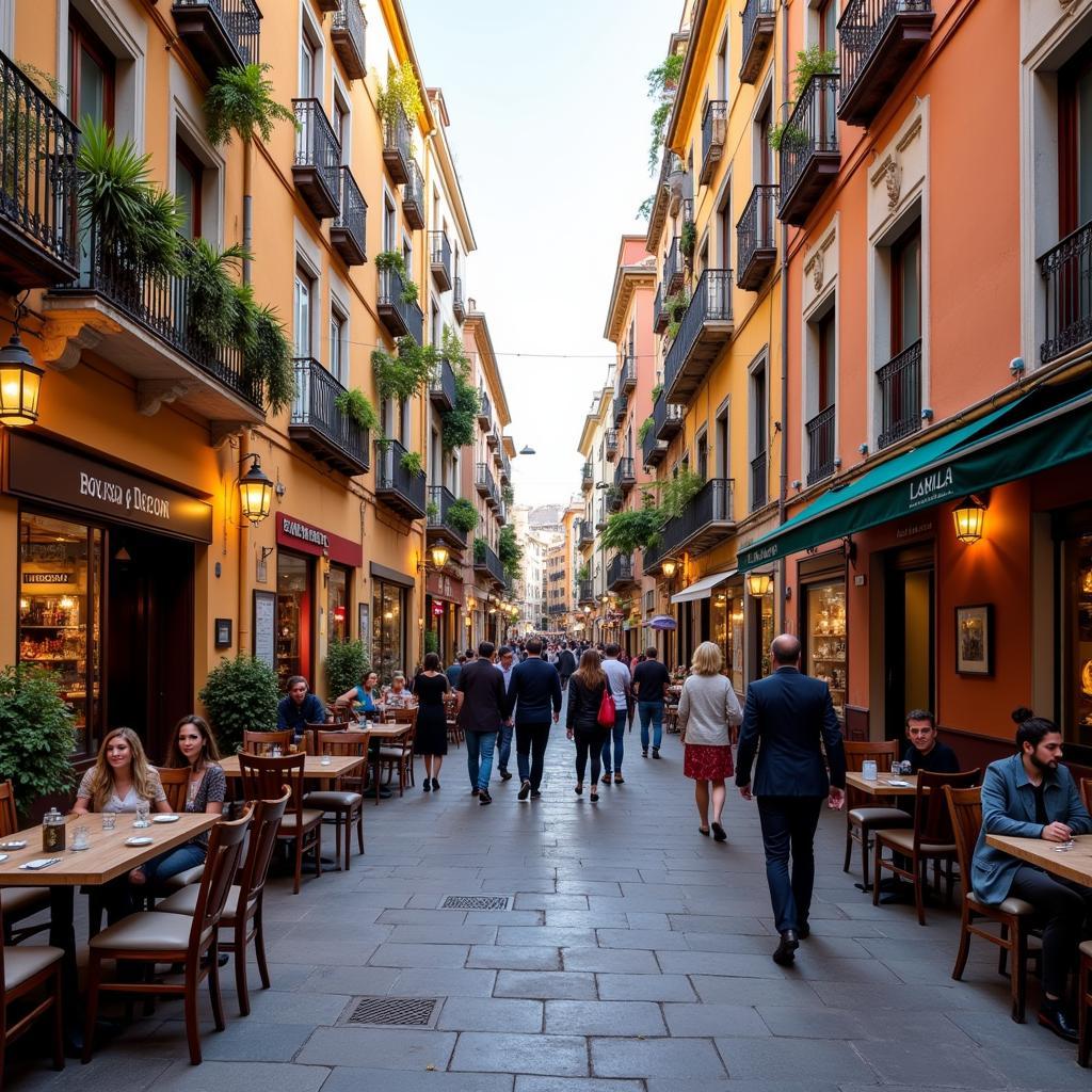 Bustling street scene in Valencia's Patraix neighborhood