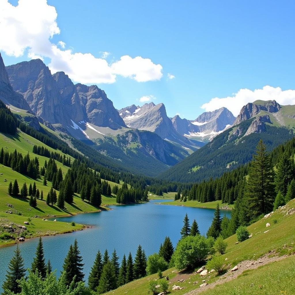 A scenic hiking trail in the Picos de Europa National Park.