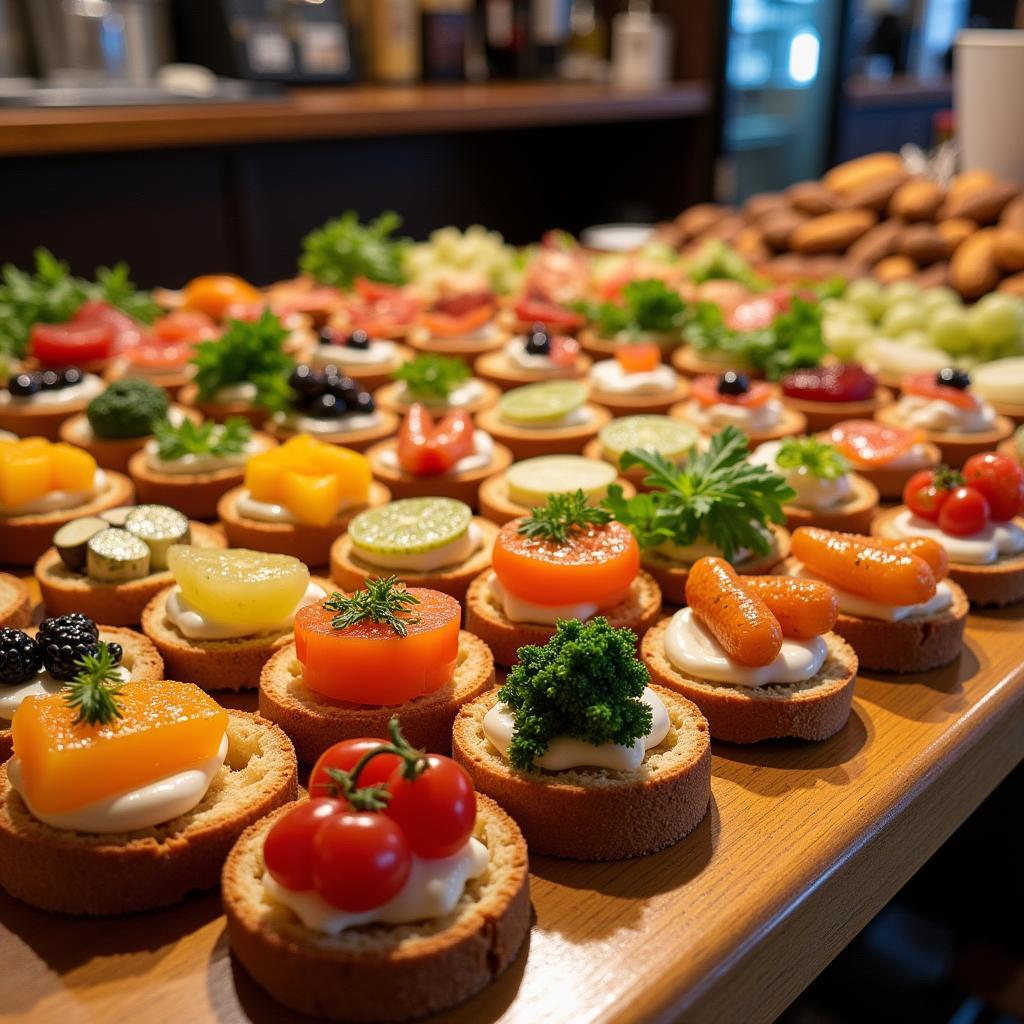 Pintxos Spread in a Traditional Basque Bar