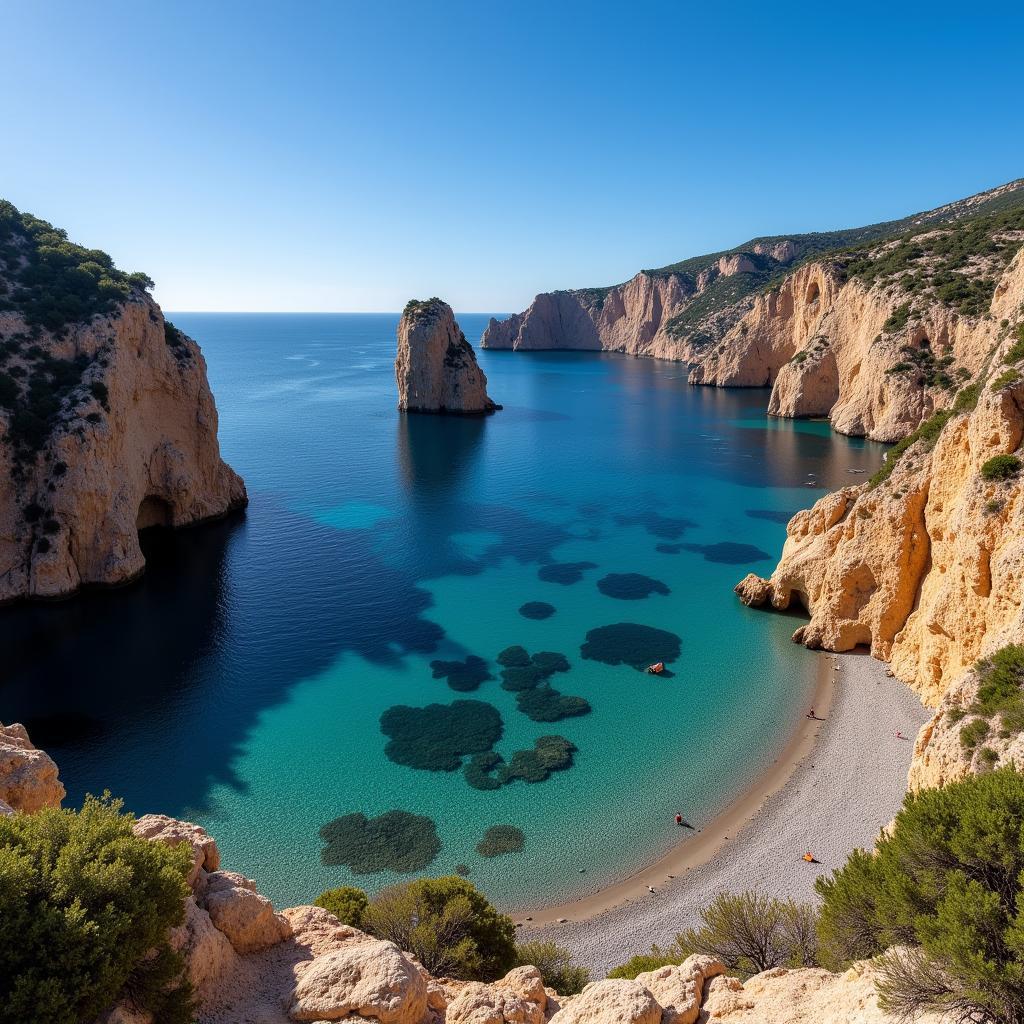 Panoramic view of Platja del Home Mort