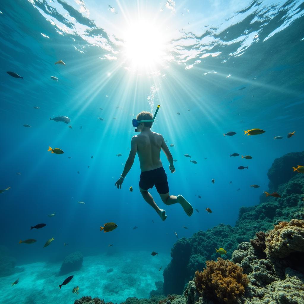 Snorkeling in the clear waters of Platja del Home Mort