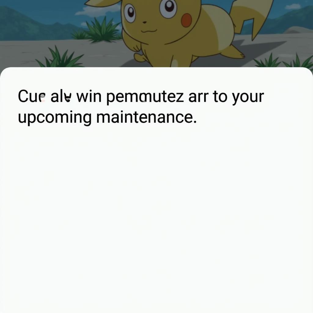 Pokémon Home Maintenance Screen