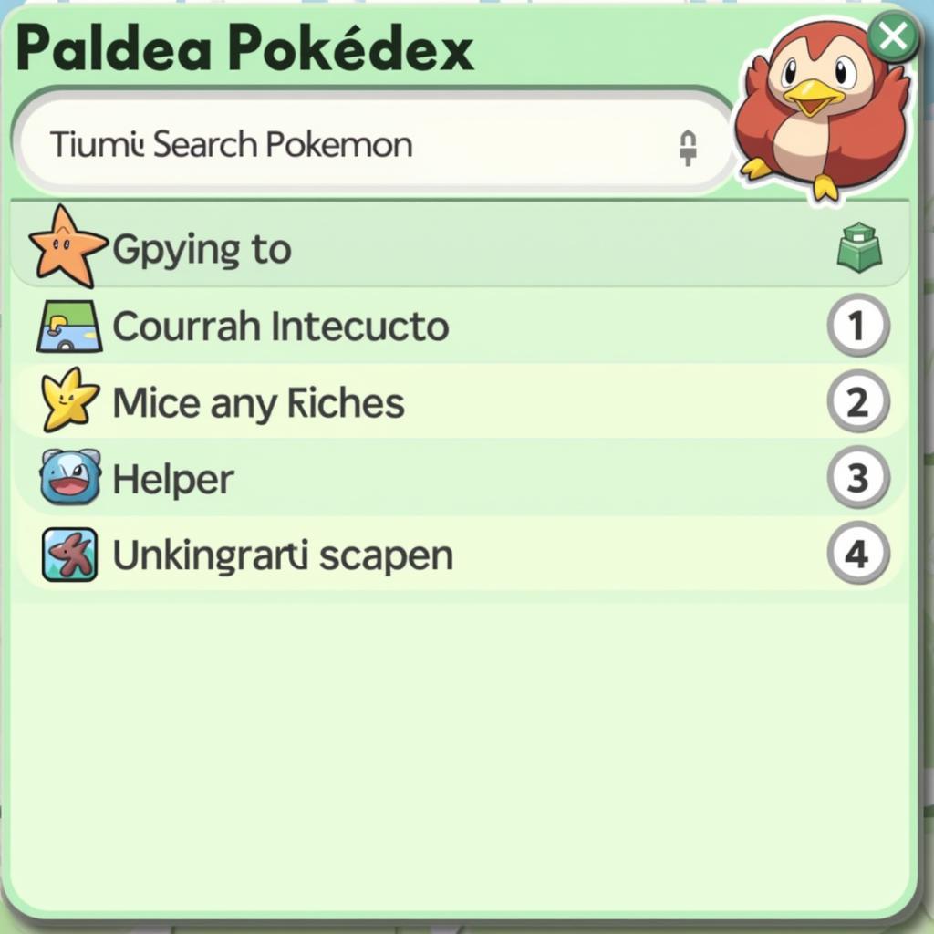 Checking the Paldea Pokédex