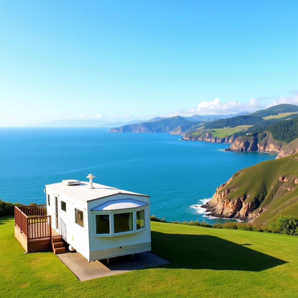 Mobile home overlooking the Pontevedra coast