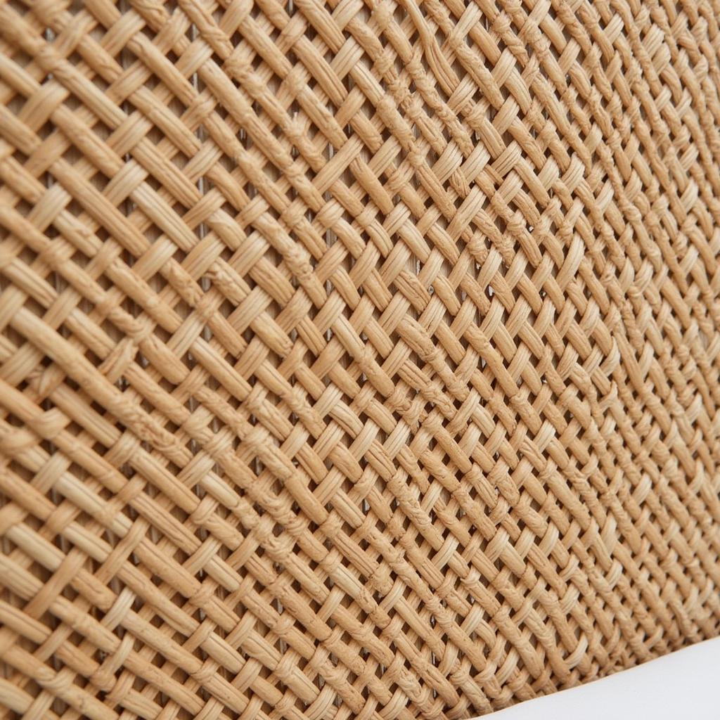 Close-up of Rattan Headboard Texture and Details