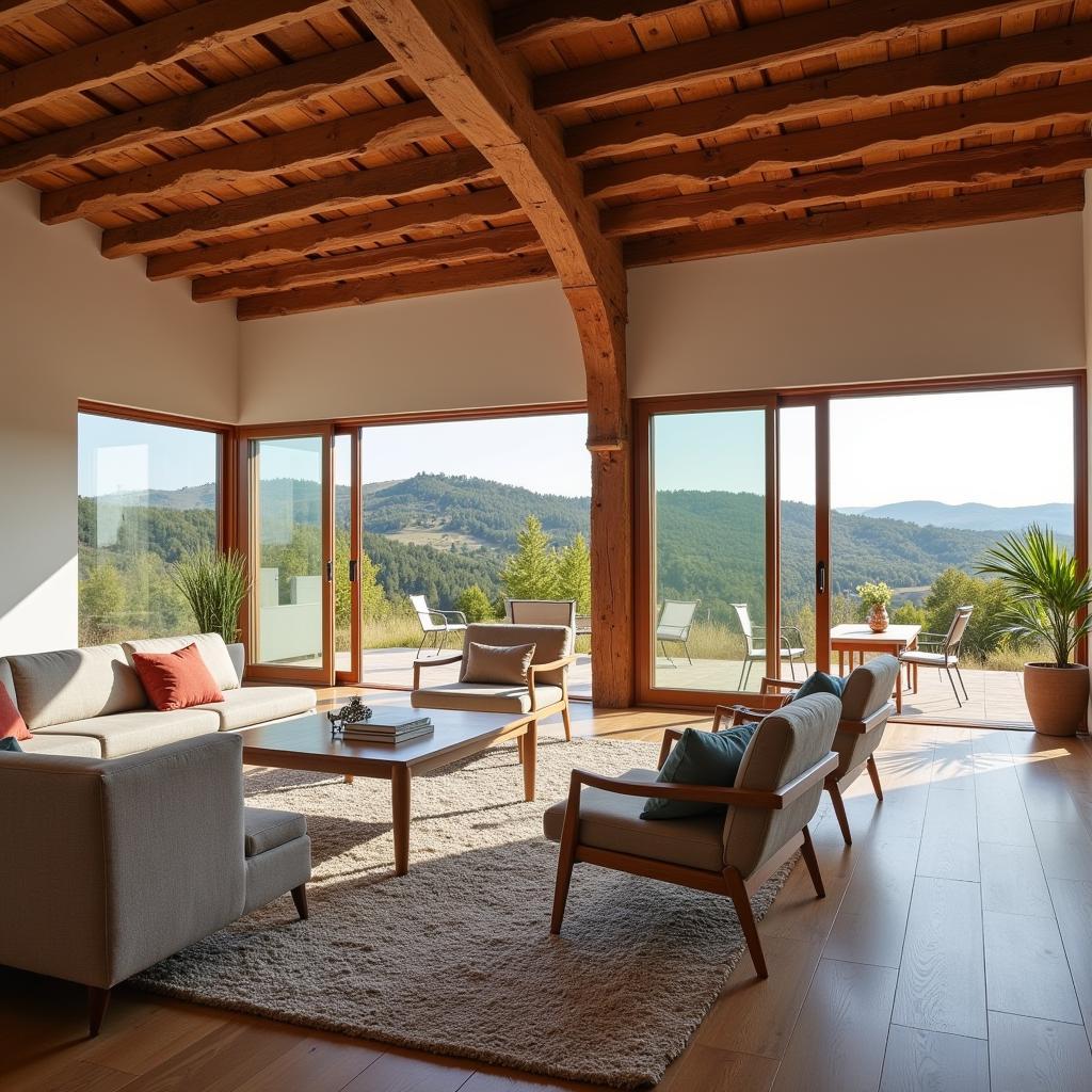 Modern Interior of a Renovated Masia in L'Home