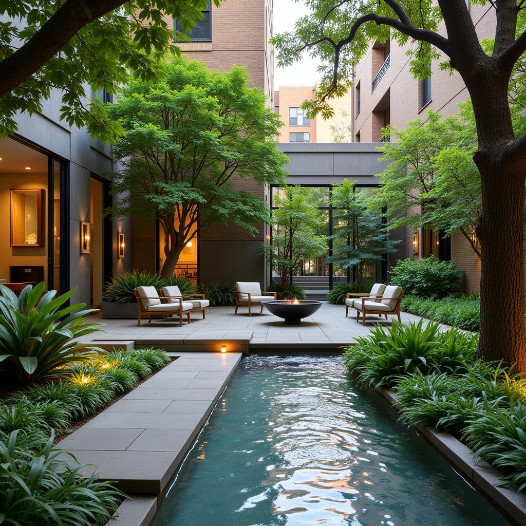 Peaceful courtyard of a Roman bed and breakfast