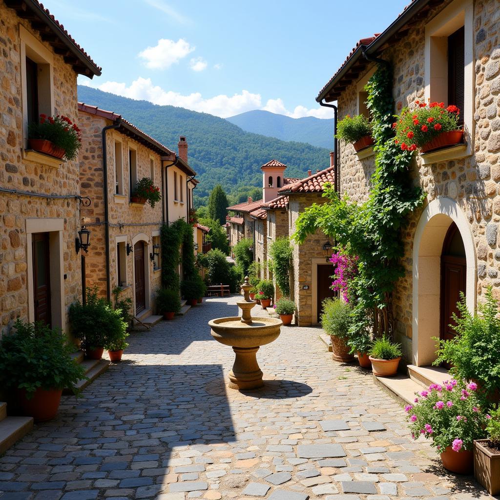 Rupit's charming village square