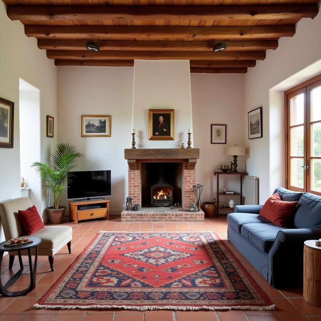 Rustic Catalan farmhouse living room