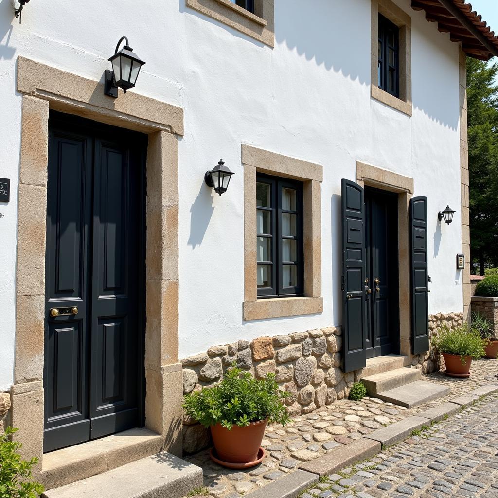 Rustic Farmhouse in Galicia with Black Trim