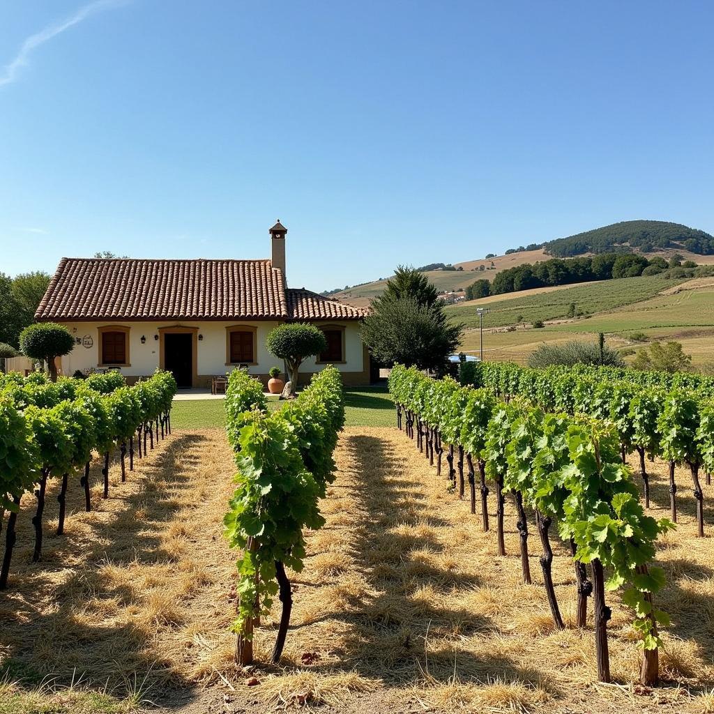 Rustic Spanish Farmhouse Surrounded by Vineyards