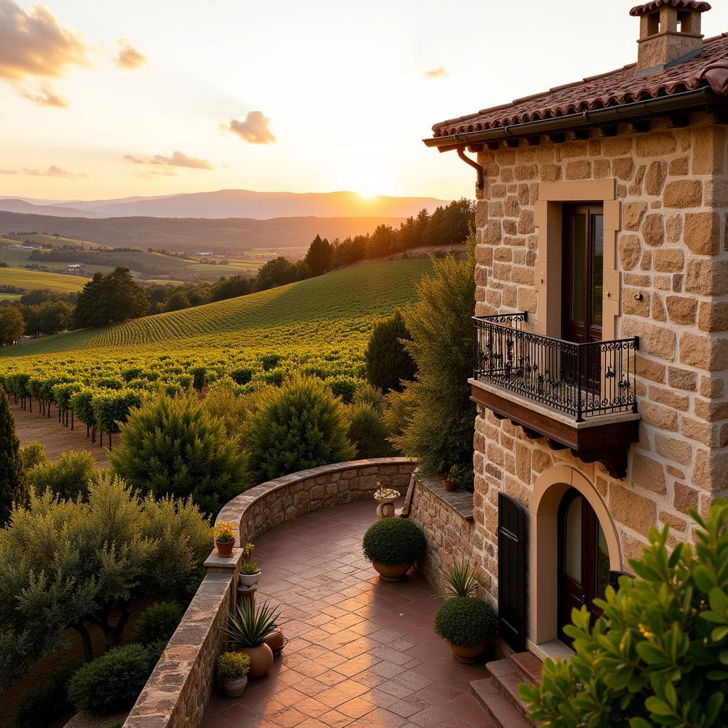 charming stone villa overlooking vineyards